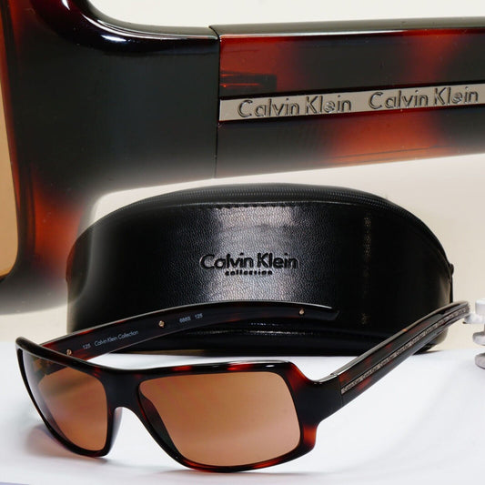Calvin Klein Sunglasses 2005 Vintage Brown Tortoise Rectangle 688S 125 121124