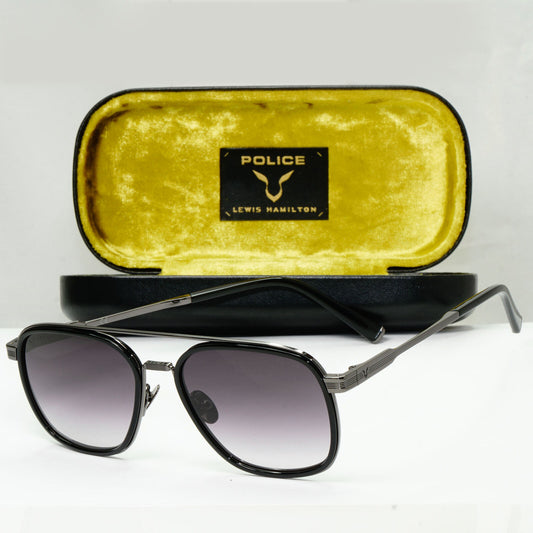 Police Lewis Hamilton F1 Sunglasses Black Smoke Gunmetal Square SPL C49 COL BLKY
