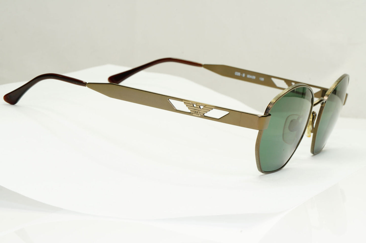 Emporio Armani Sunglasses 1997 Vintage Brown Green Hexagonal Metal 035-S 924/29