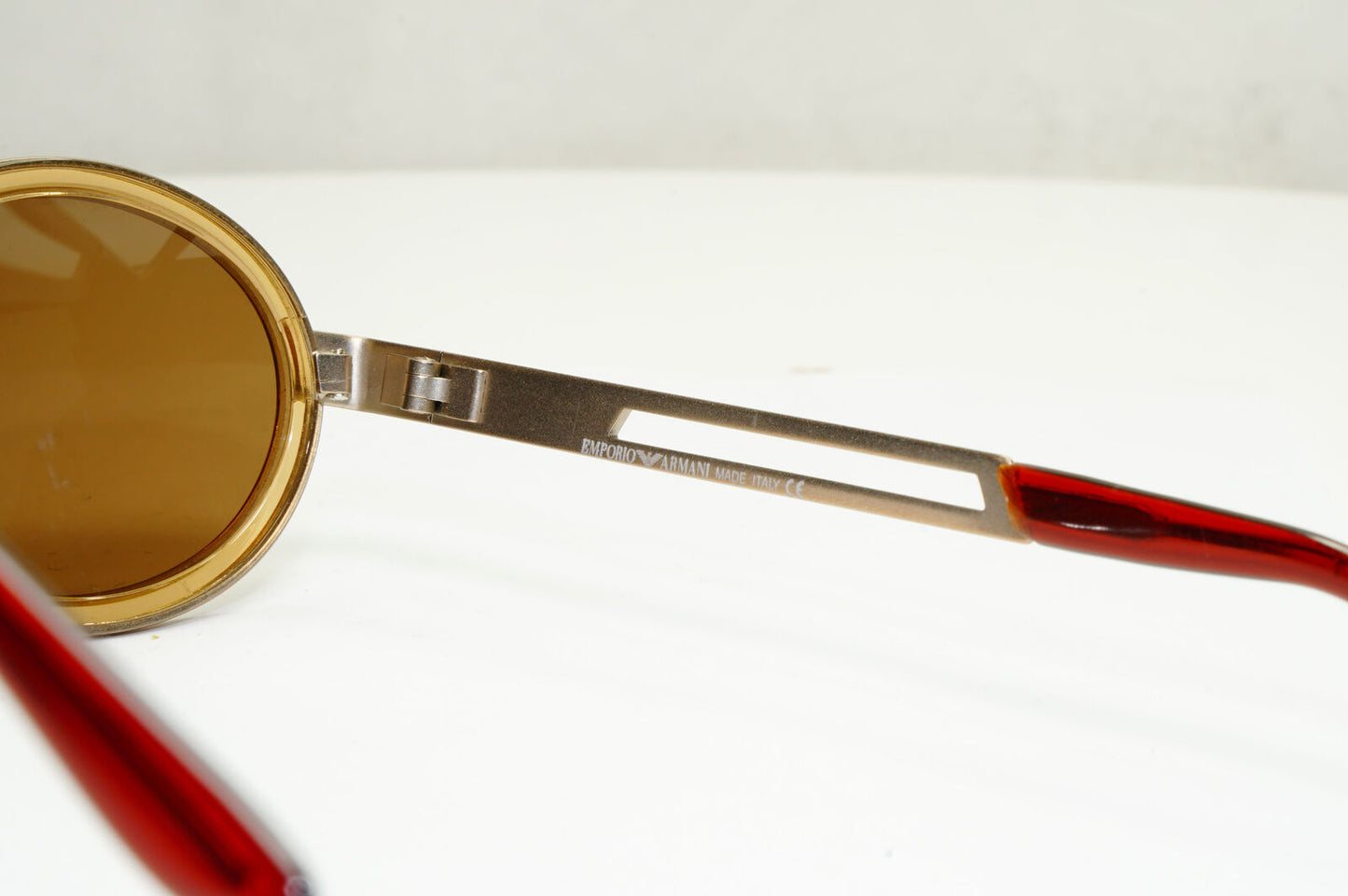 Emporio Armani Sunglasses 1997 Vintage Bronze Brown Honey Oval Eagle 057-S 989