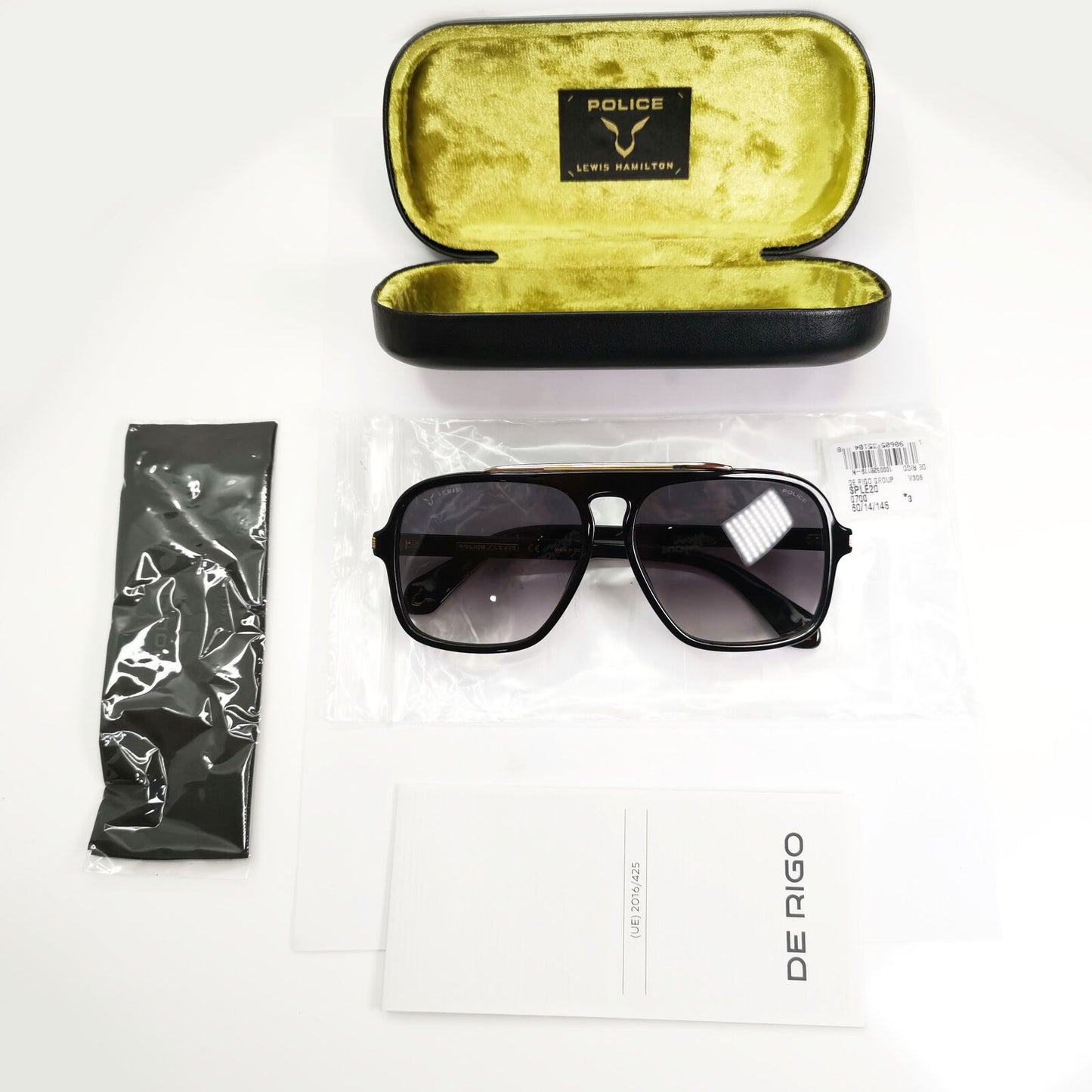 Police Lewis Hamilton F1 Sunglasses Black Gold Grey Lewis 38 SPL E20 COL 0700