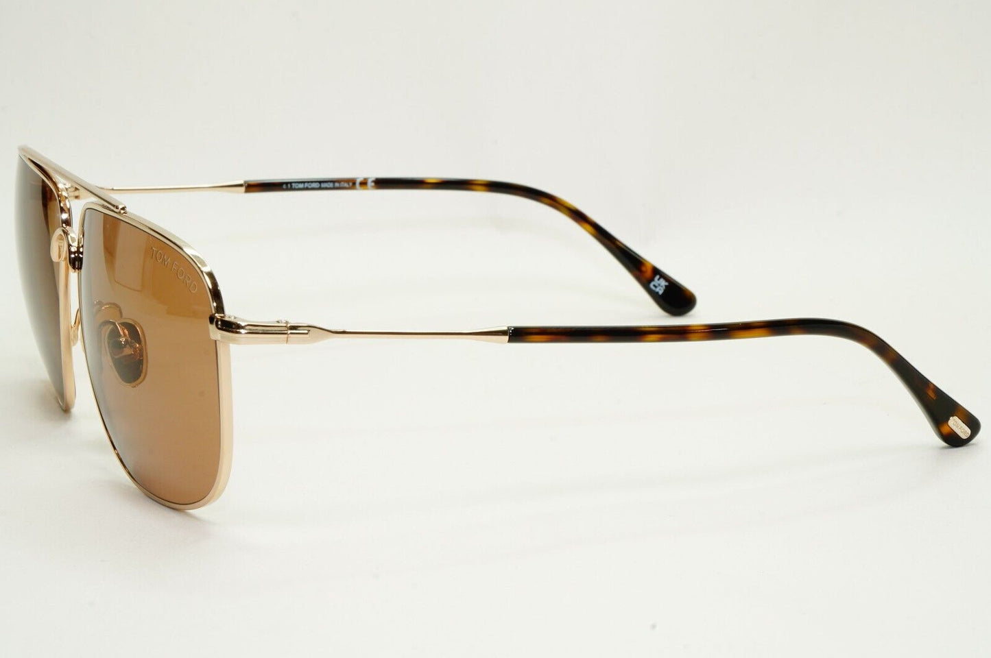 Tom Ford Sunglasses Len Gold Brown Navigator Pilot Metal FT0815 TF 815 28E 58mm