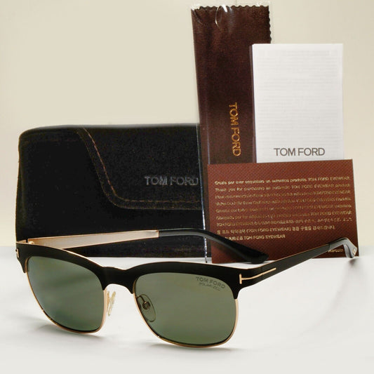 Tom Ford Sunglasses Elena Polarised Gold Black Dark Green FT0437 TF 437 05R 54mm