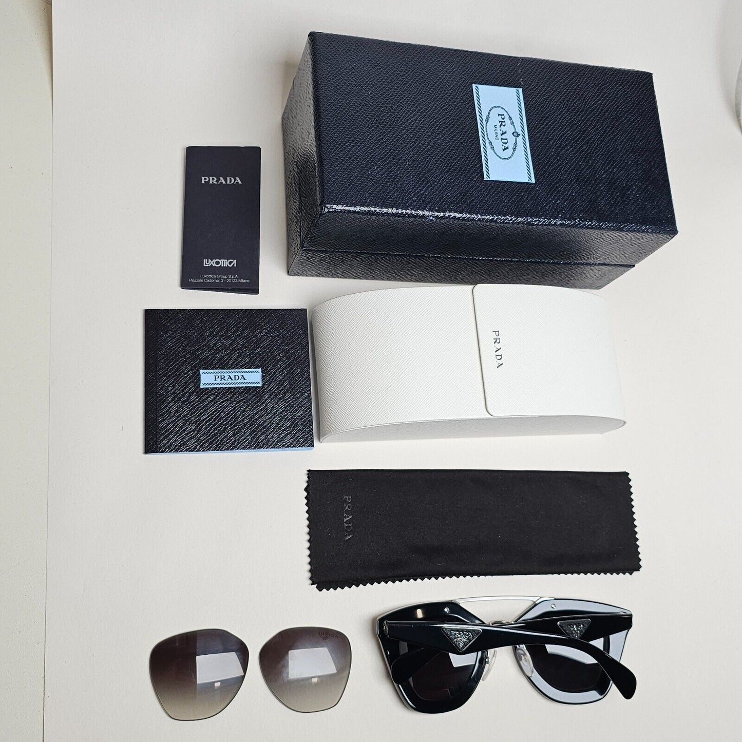 Prada Black Cinema Saffiano Leather Sunglasses PR14SS SPR 14S 1AB-0A7 151124