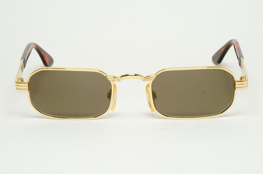Versus Sunglasses 1996 by Gianni Versace Vintage Gold Rectangle MOD F10 COL 030
