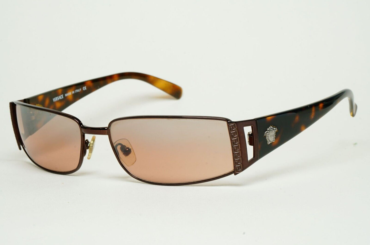Versace Sunglasses 2004 Vintage Brown Mirror Rectangle MOD 2021 1006/6U 220125