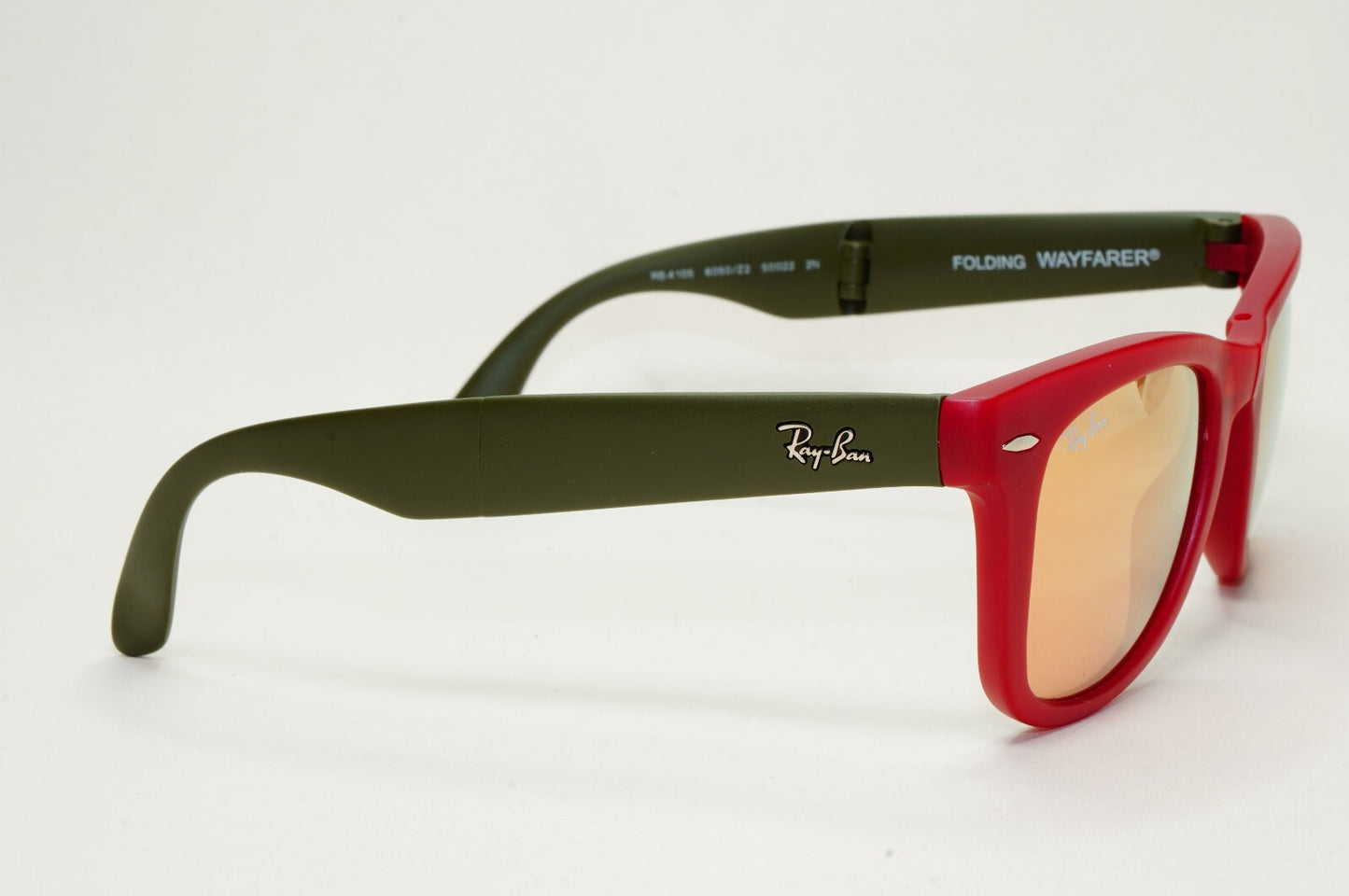 Ray-Ban Sunglasses Folding Wayfarer Red Green Gold Mirror RB 4105 6050/Z2 50mm