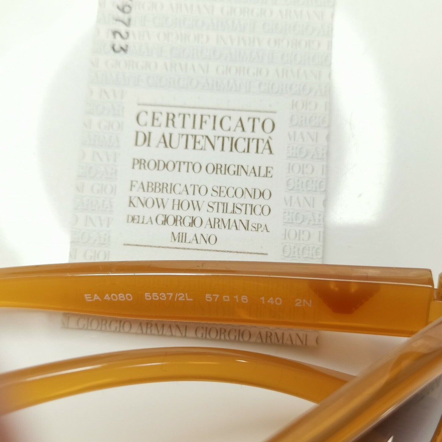 Emporio Armani Brown Honey Ochre Womens Sunglasses Square EA 4080 5537/2L