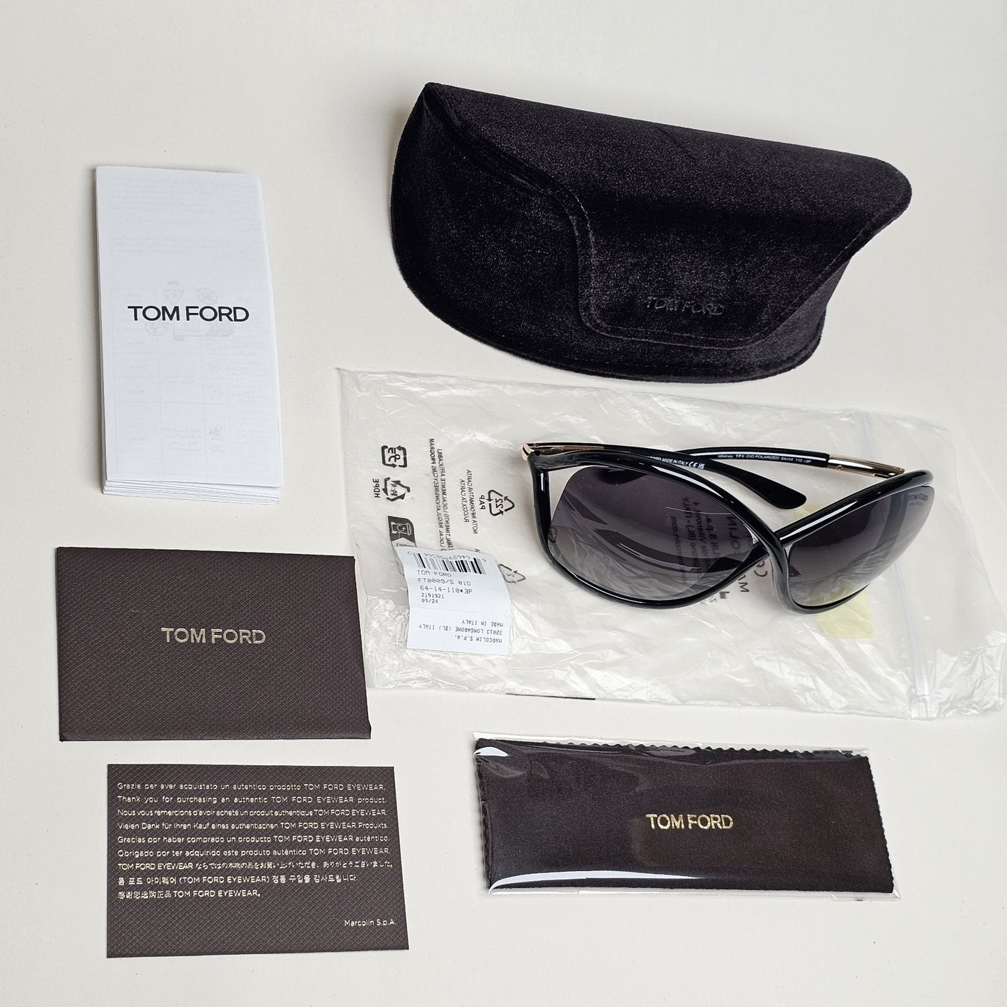 Tom Ford Sunglasses Whitney Polarized Black Grey Gold FT0009 TF 9 01D