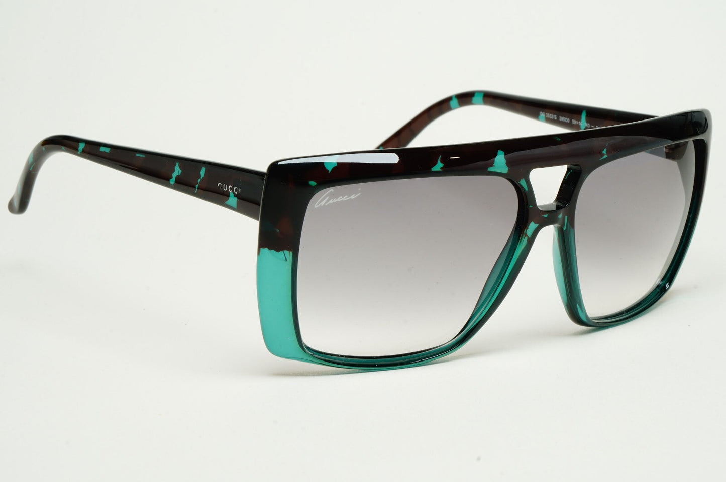 Gucci Sunglasses 2010 Vintage Unisex Turquoise Havana Grey GG 3532/S 396O0 59mm