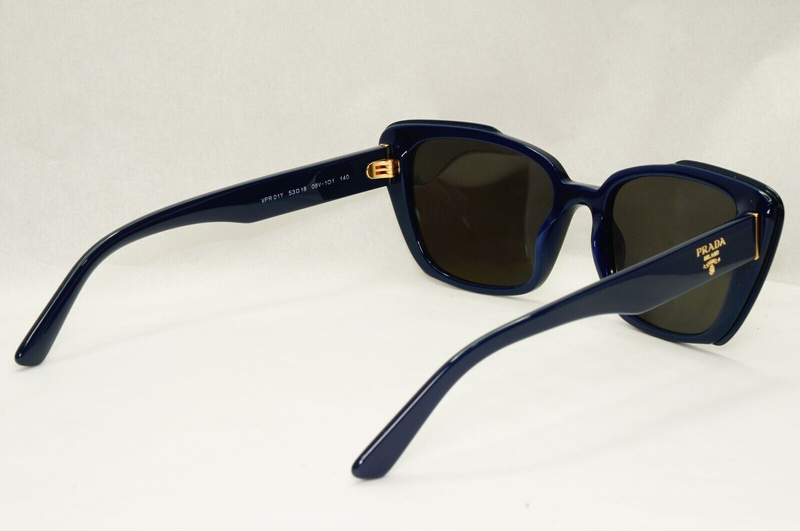 Prada Sunglasses Black Blue Square Fashion PR01YV VPR 01Y 08V-1O1 53mm