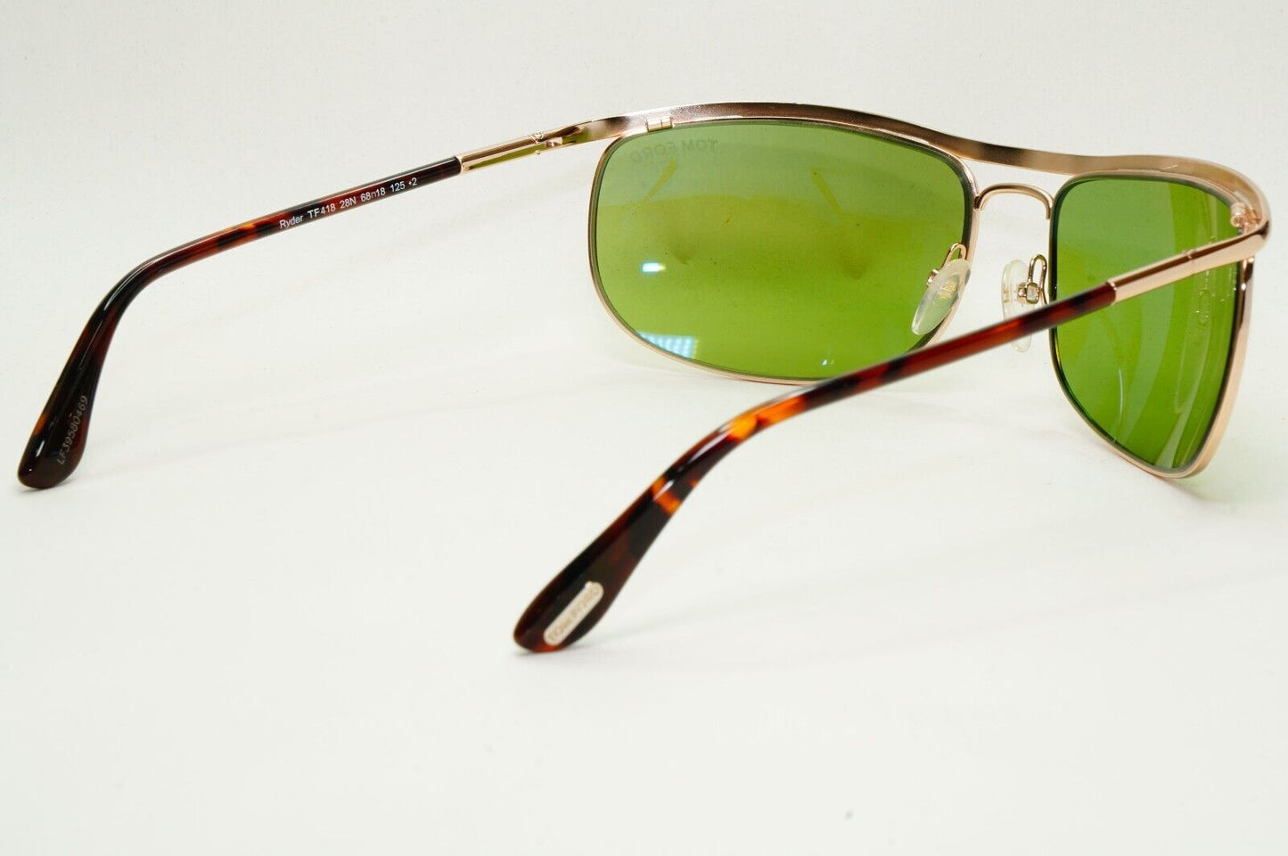 Tom Ford Sunglasses Ryder Gold Green Metal Wrap FT0418 TF 418 28N 68mm