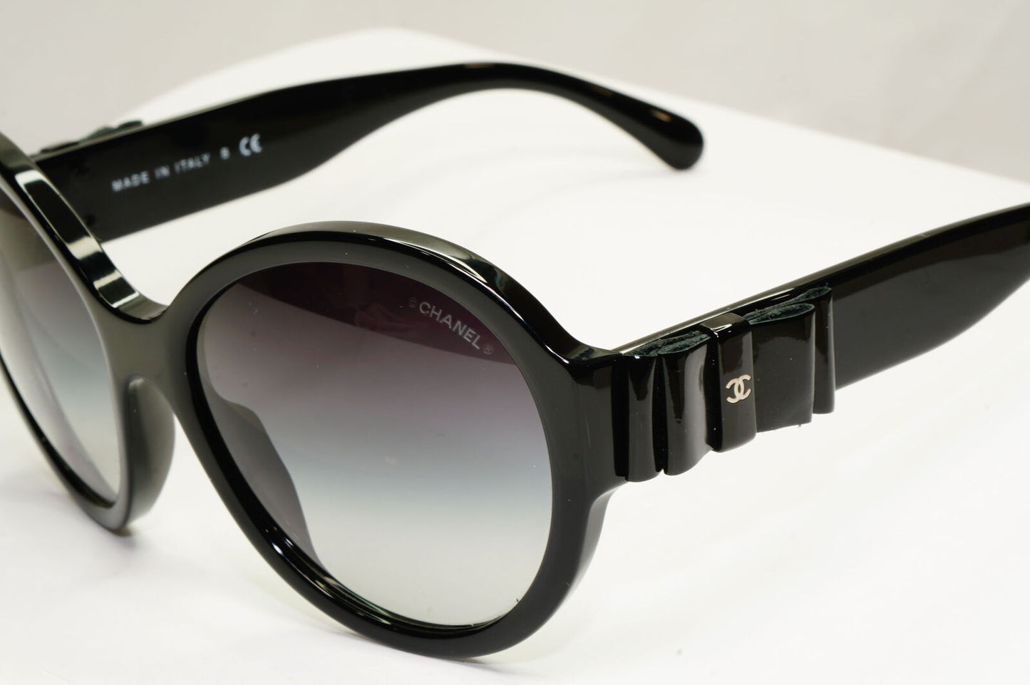 Chanel 2013 Sunglasses Leather Bow Black Square Gradient 5283-Q c.501/S6 221122