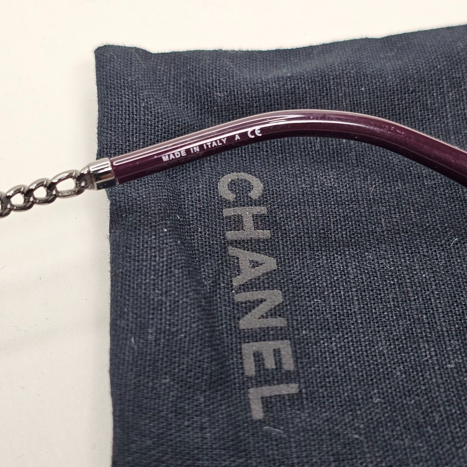 Chanel Sunglasses Chain Round Rimless Metal Gunmetal Pink Gradient 4245 c.108/3M