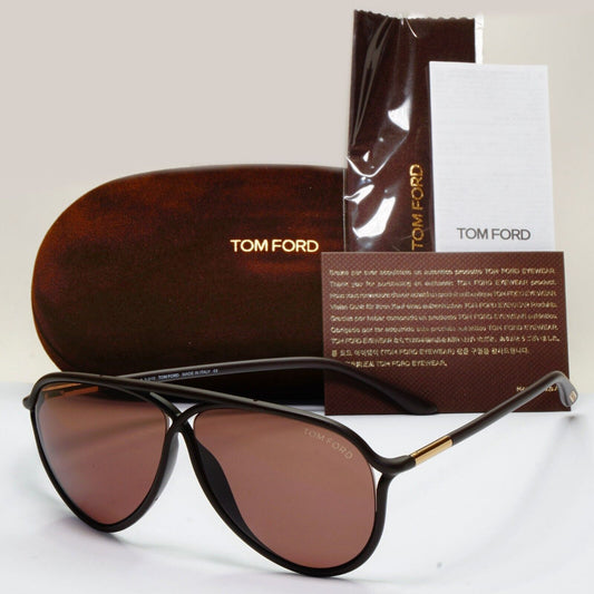 Tom Ford Sunglasses Maximillion Dark Brown Pilot Gold FT0206 TF 206 48J 59mm