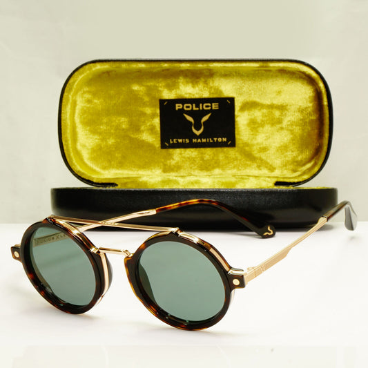 Police Lewis Hamilton F1 Sunglasses Brown Gold Green Tortoise SPL A27N COL 300Y