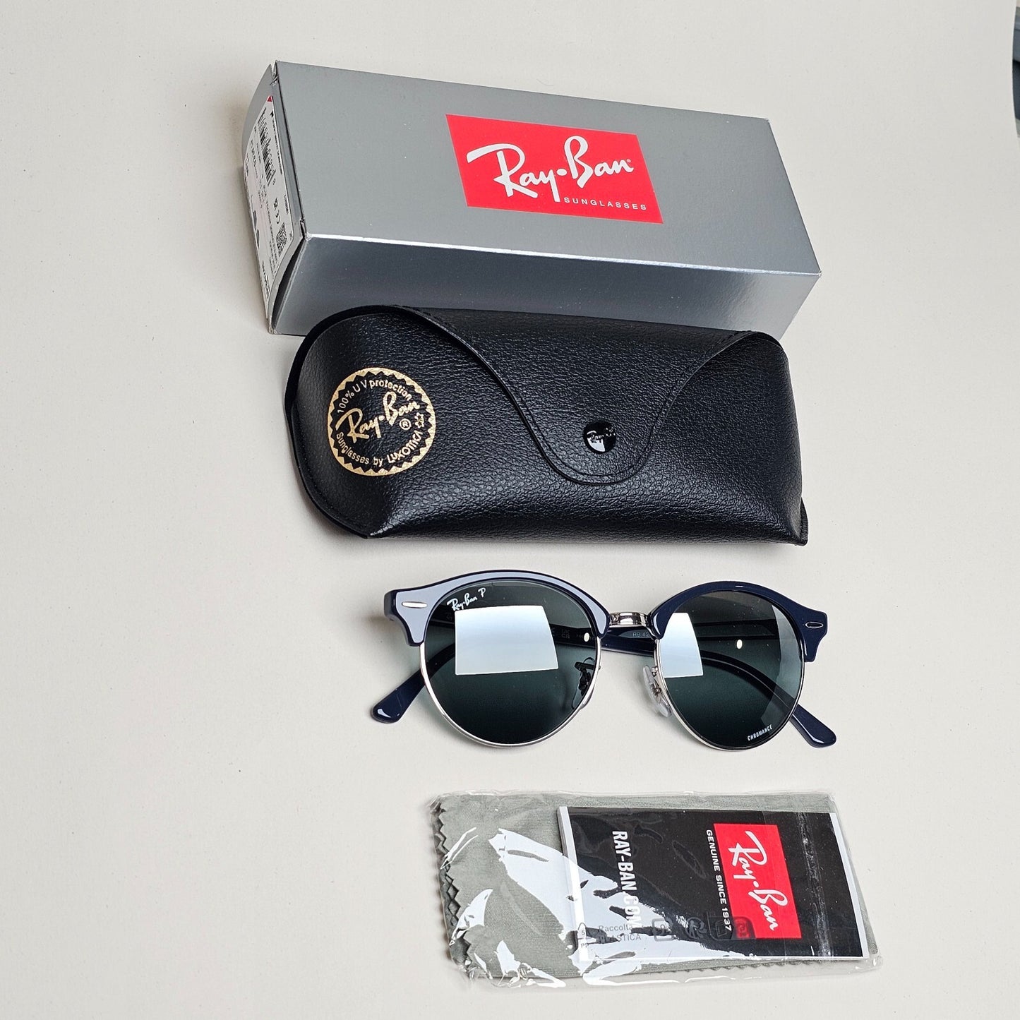 Ray-Ban Sunglasses Clubround Polarised Blue Chromance Mirror RB 3016 1366/G6