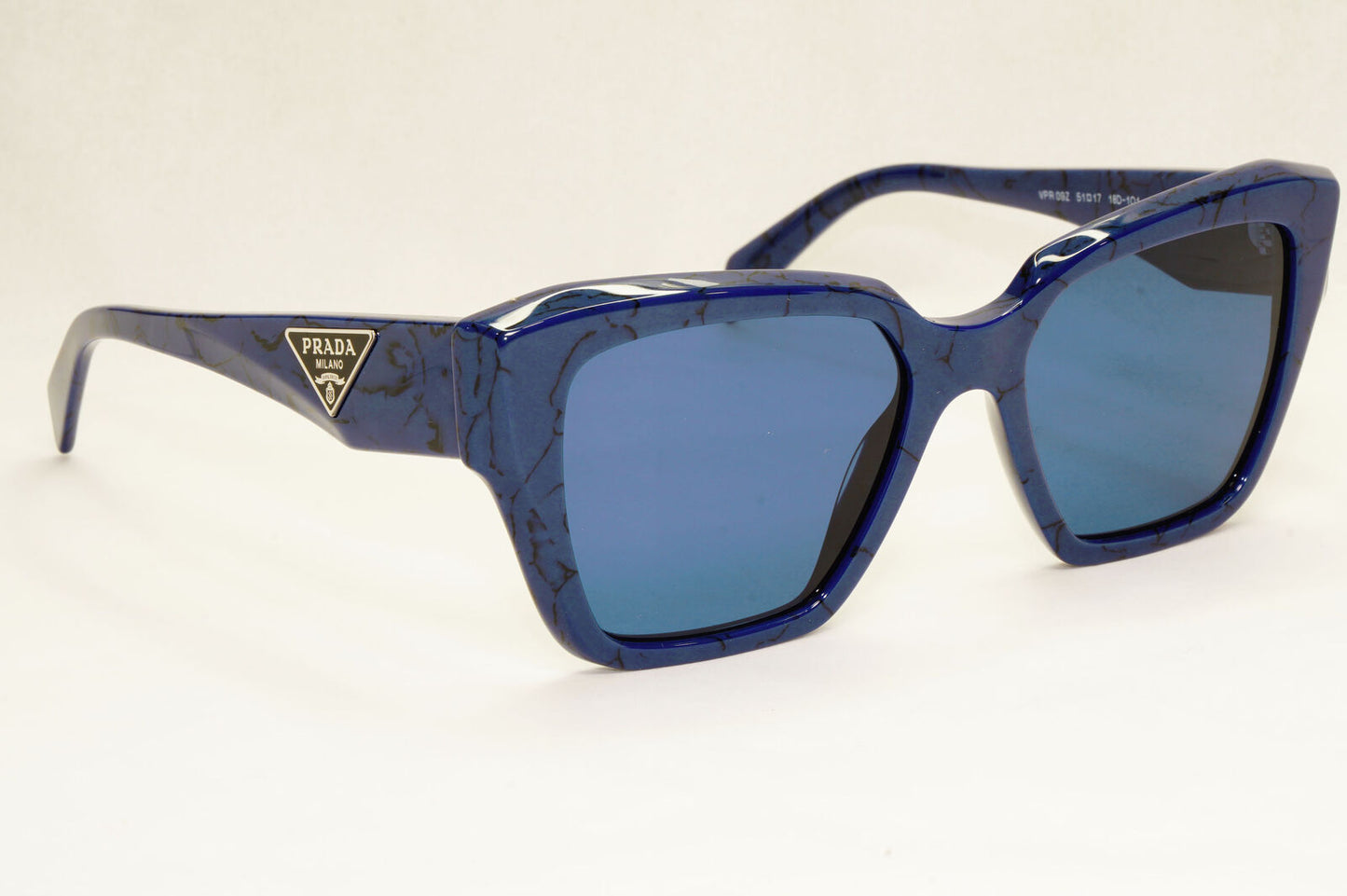 Prada Sunglasses Blue Triangle Symbole Marble Square PR09ZV VPR 09Z 18D-1O1 51mm