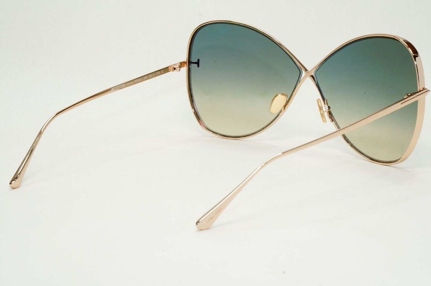Tom Ford Sunglasses Nickie Rose Gold Green Gradient Butterfly TF0842 TF 842 28P