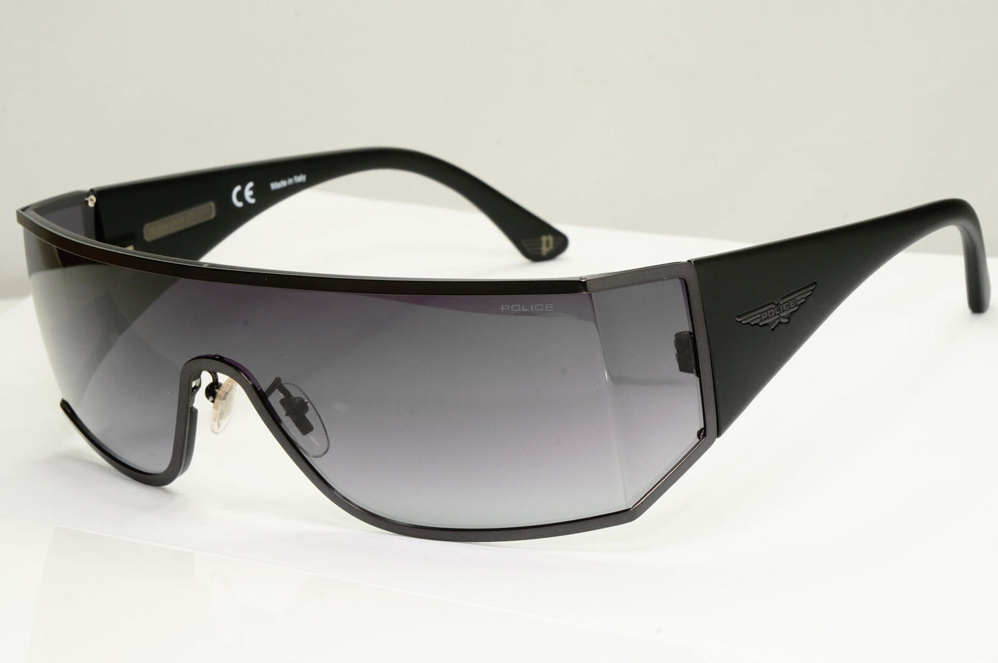Police Black Shield Sunglasses Gradient Smoke Visor SPL 892 Origins 5 COL 0627
