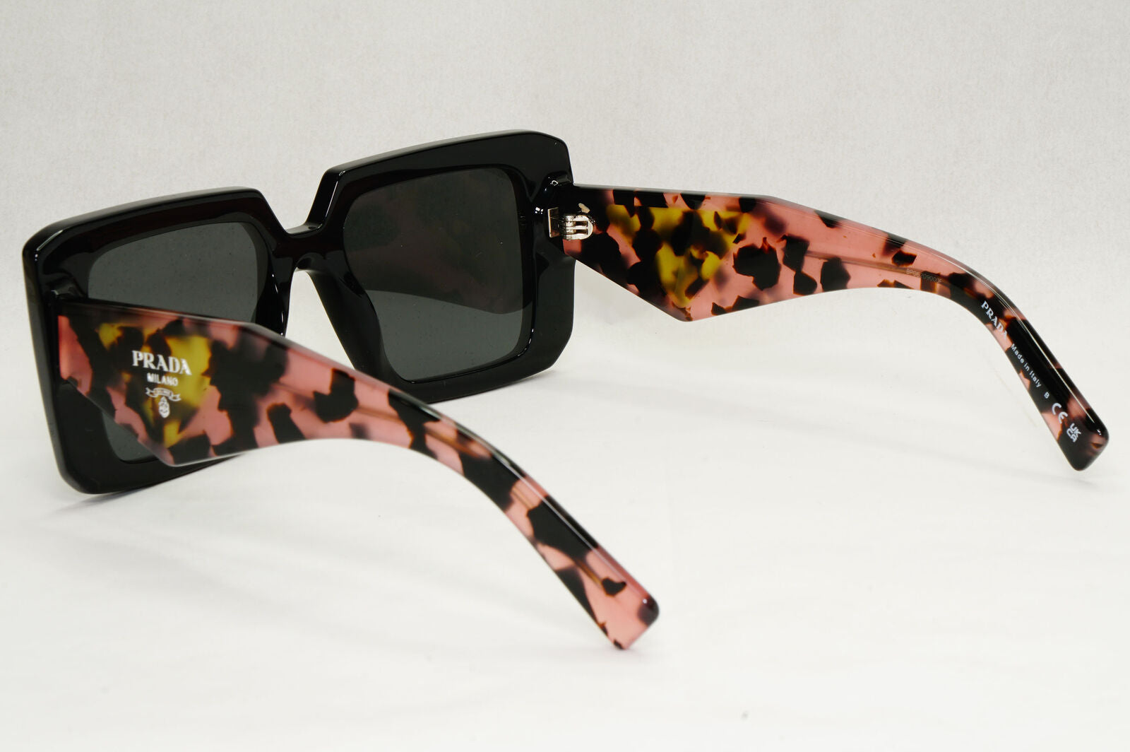 Prada Sunglasses Symbole Oversized Black Pink Tortoise PR23YS SPR 23Y 1AB-5S0