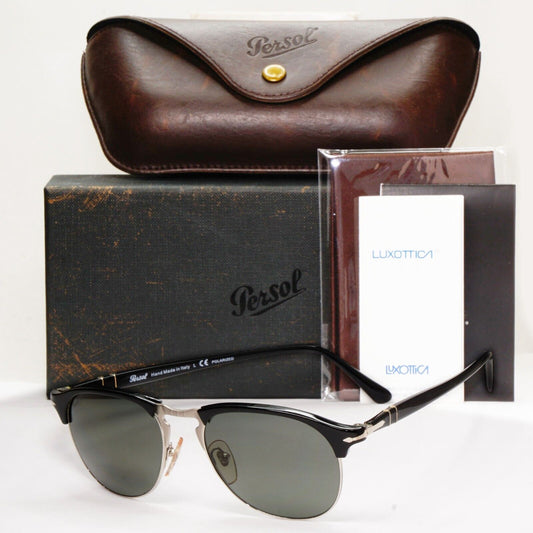 Persol Sunglasses 2015 Polarized Black Green Grey Silver 8649-S 95/58 53mm