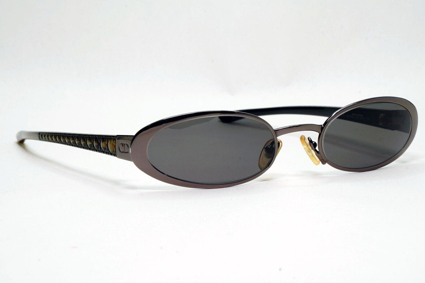 Dior Sunglasses 2002 Vintage Oval Grey Olive Gunmetal Casting 20Z Small 141024