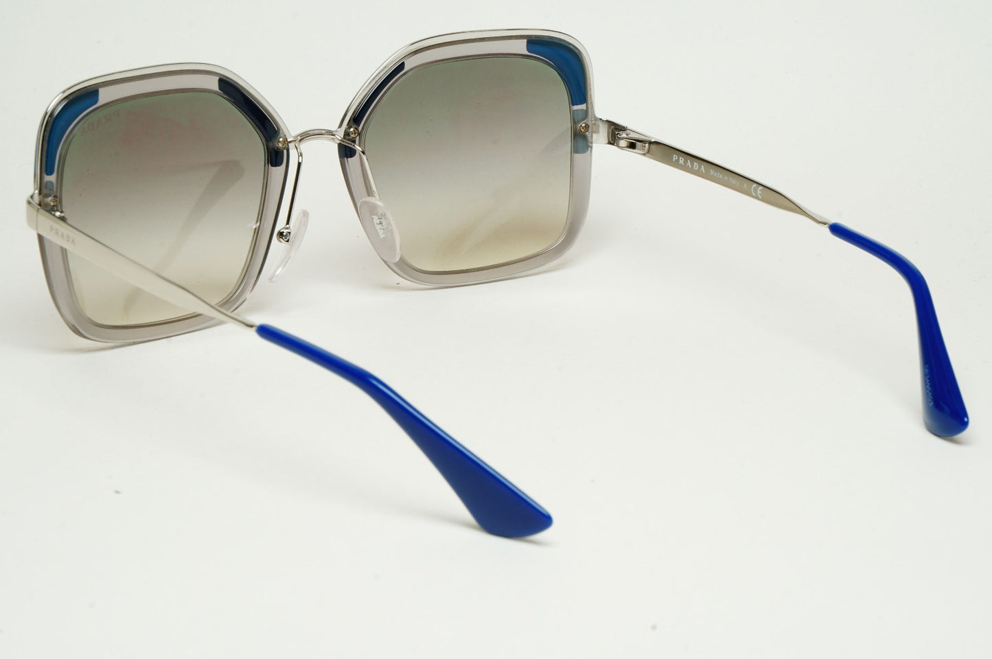 Prada Sunglasses Square Silver Grey Gradient Mosaic PR57US SPR 57U LMD-130