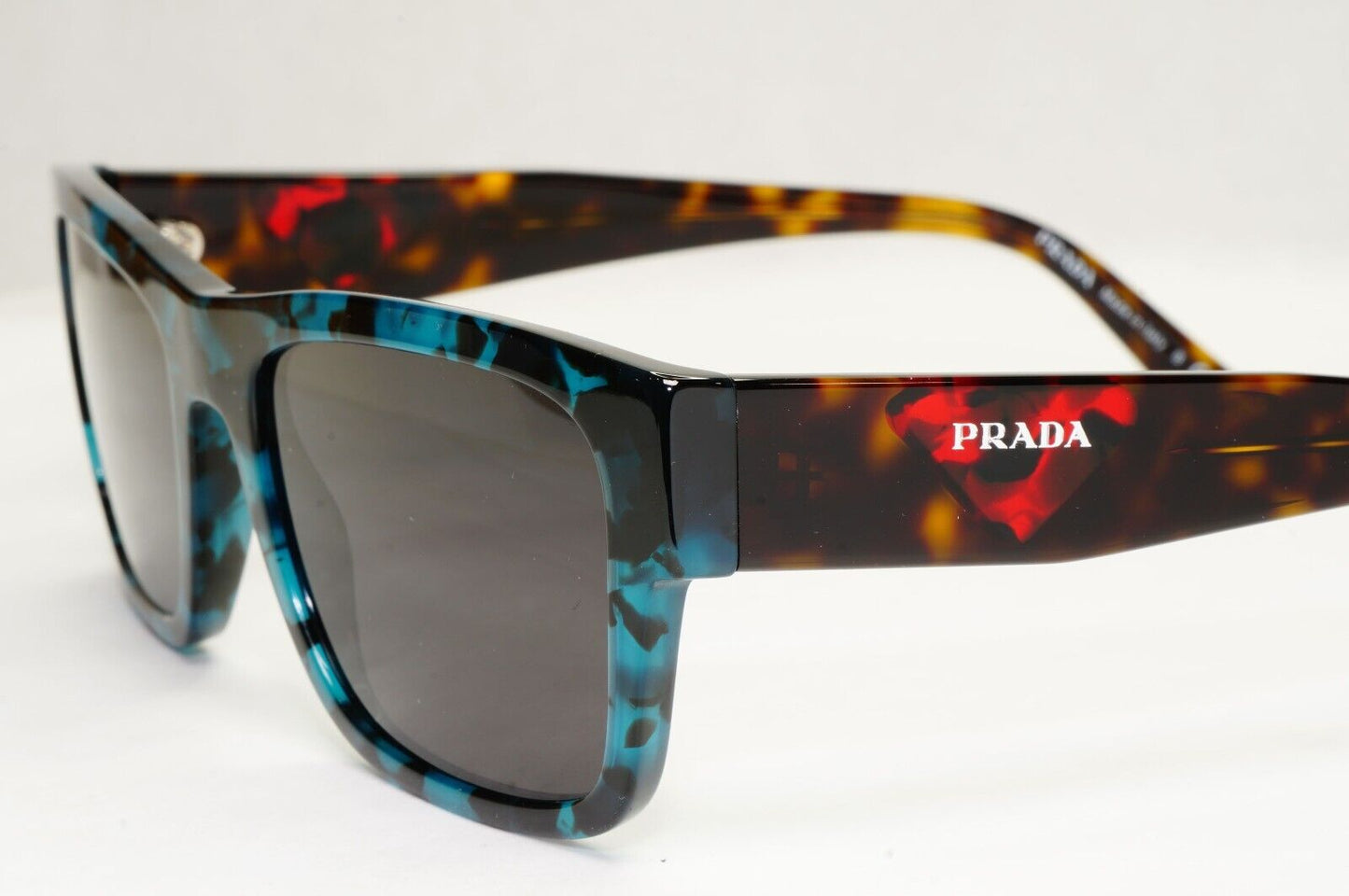 Prada Sunglasses Teal Green Brown Red Havana Square PR15YV VPR 15Y 06Z-1O1 54mm