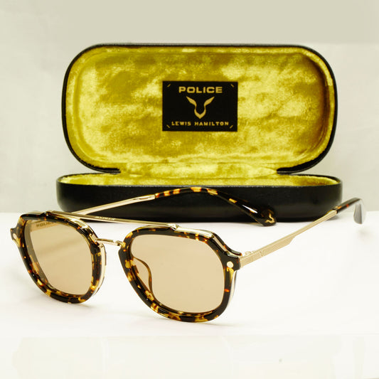 Police Lewis Hamilton F1 Sunglasses Brown Gold Marble 54mm 05 SPL A26 COL 594G