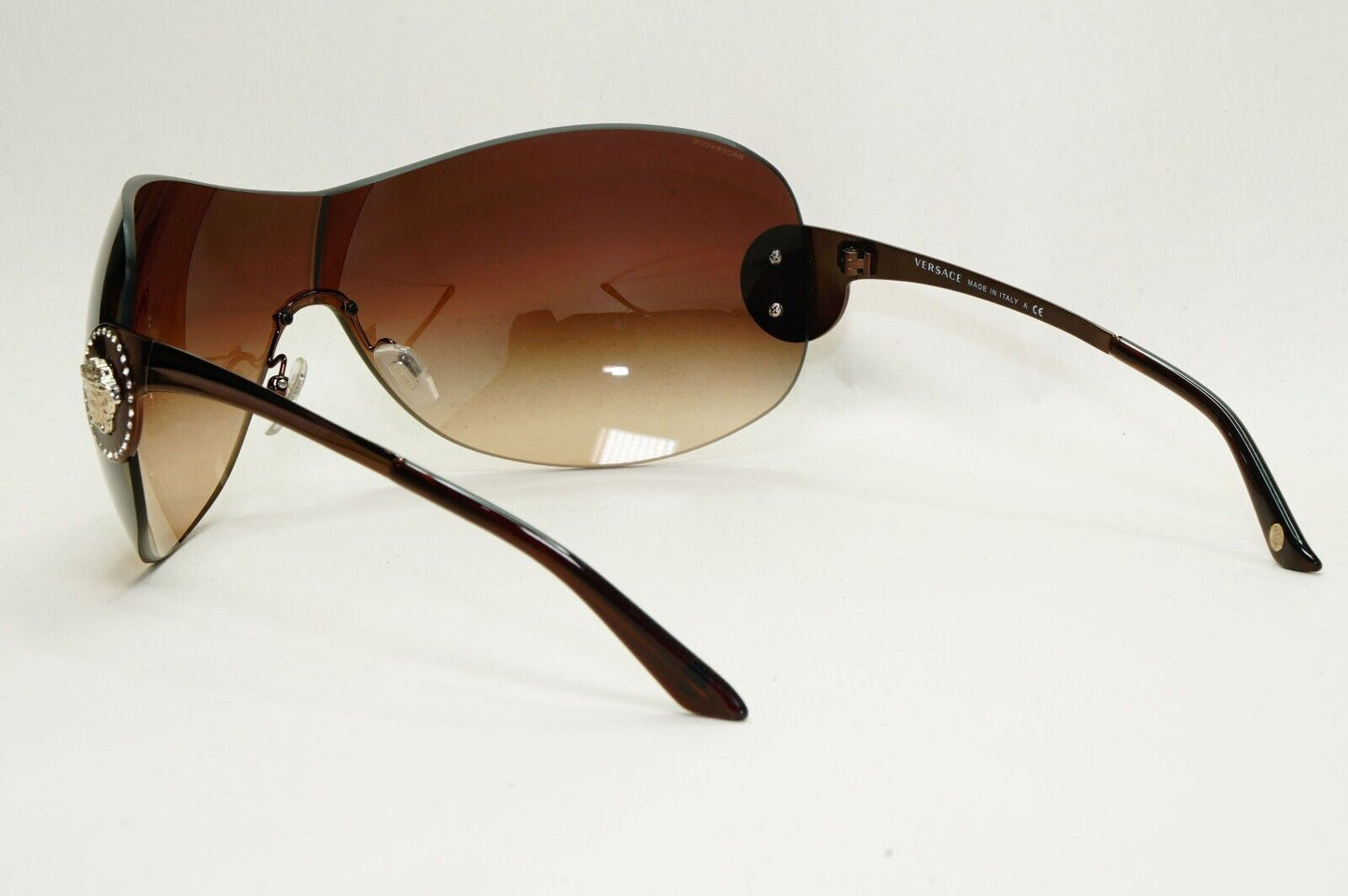 Versace Sunglasses 2008 Vintage Shield Rimless Rare MOD VE 2113-B 1257/13 250924