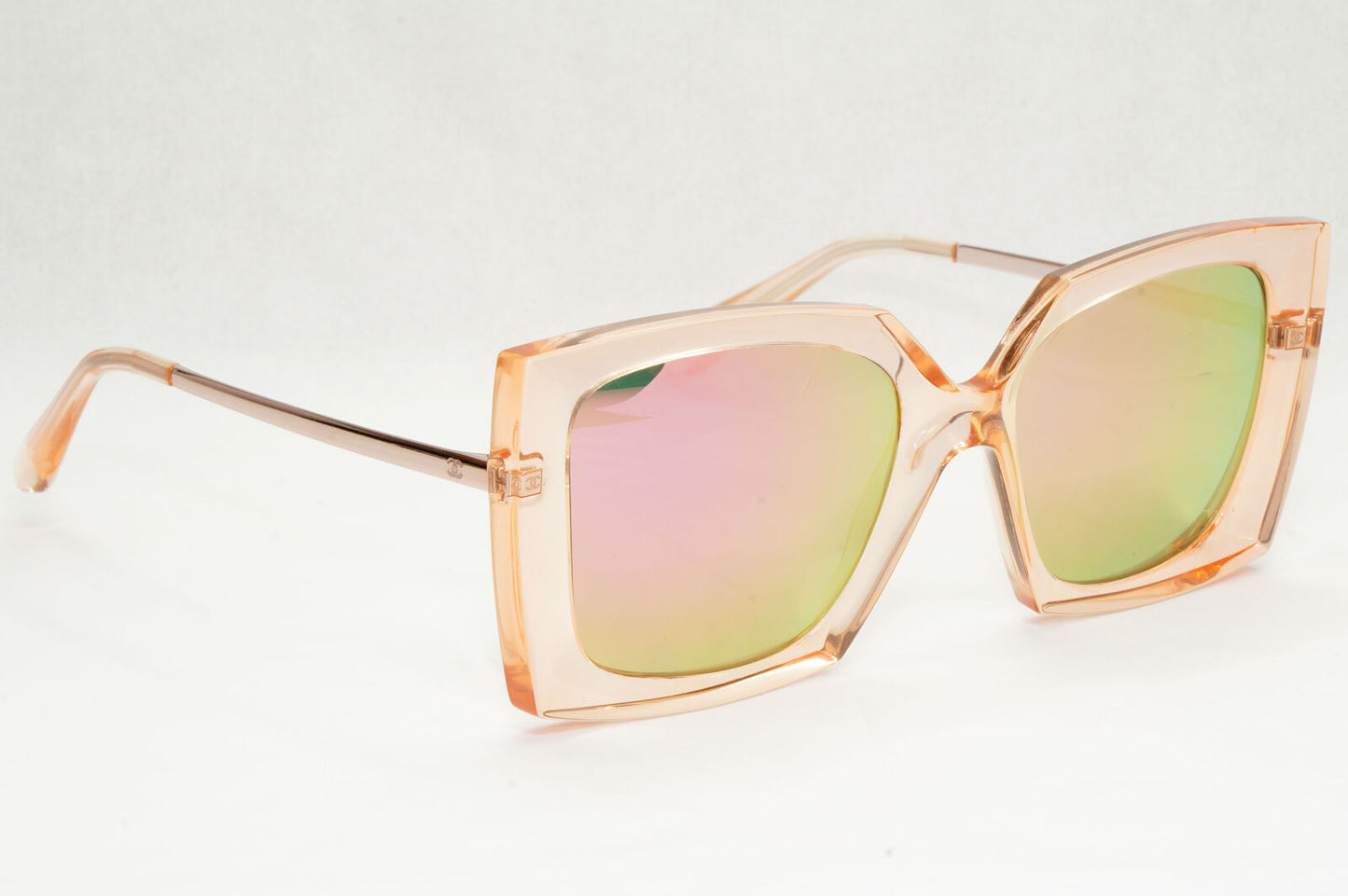 Chanel Sunglasses Pink Mirror Polarized Square Transparent 6051 c.1649/E0 151223
