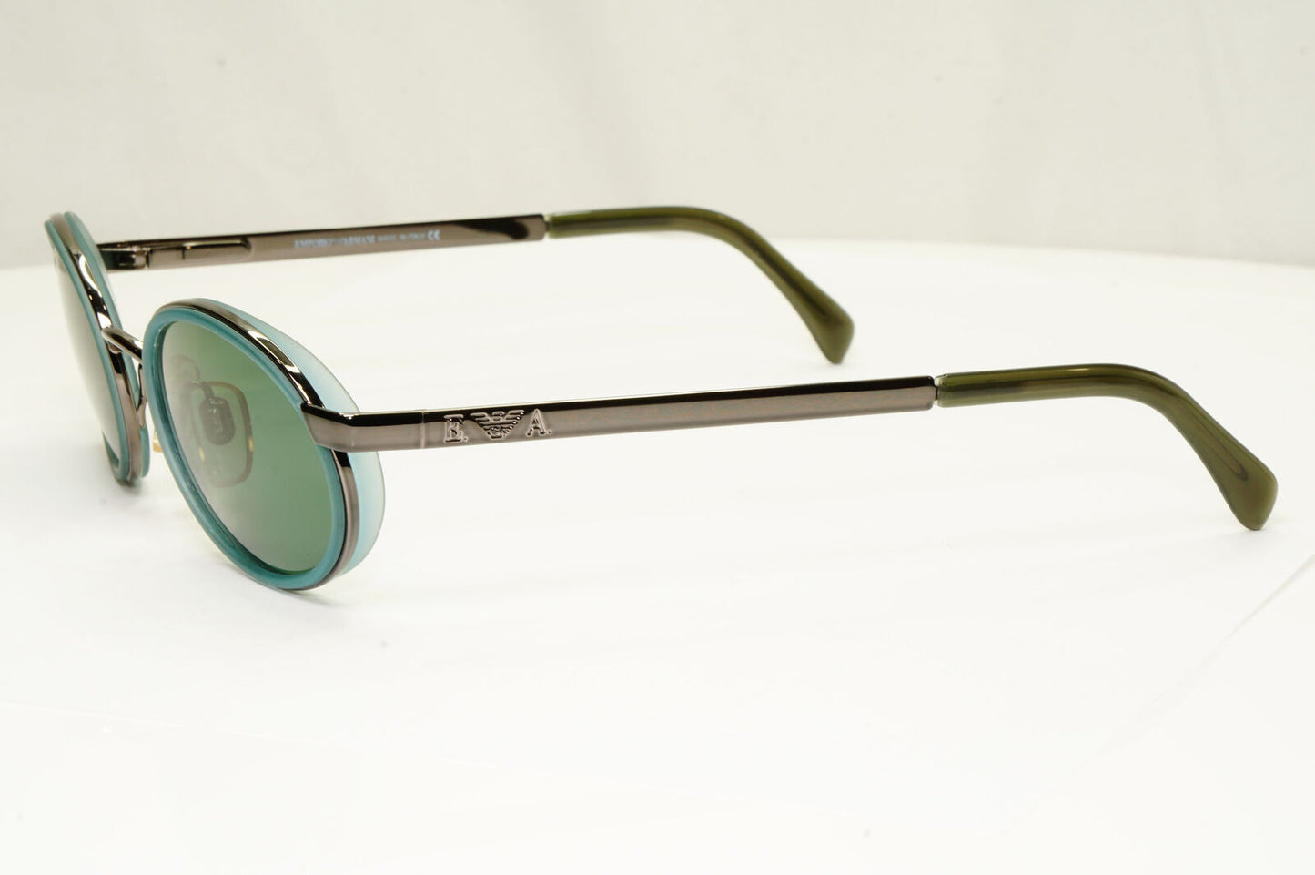Emporio Armani 1997 Vintage Sunglasses Mens Womens Metal Green Oval 085-S 1109