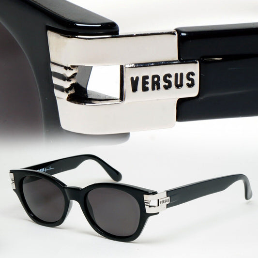 Versus Sunglasses 1996 by Gianni Versace Vintage Black Silver MOD E28 COL 852