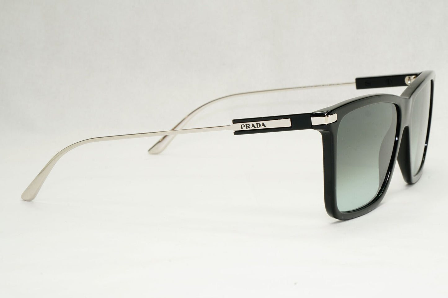 Prada Sunglasses Glass Lens Black Silver Grey Gradient PR01ZS SPR 01Z 1AB-06T