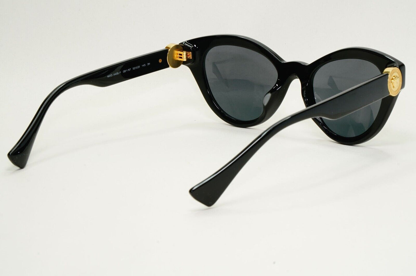 Versace Sunglasses Black Gold Medusa Glossy Cat Eye MOD 4435-F GB1/87 52mm