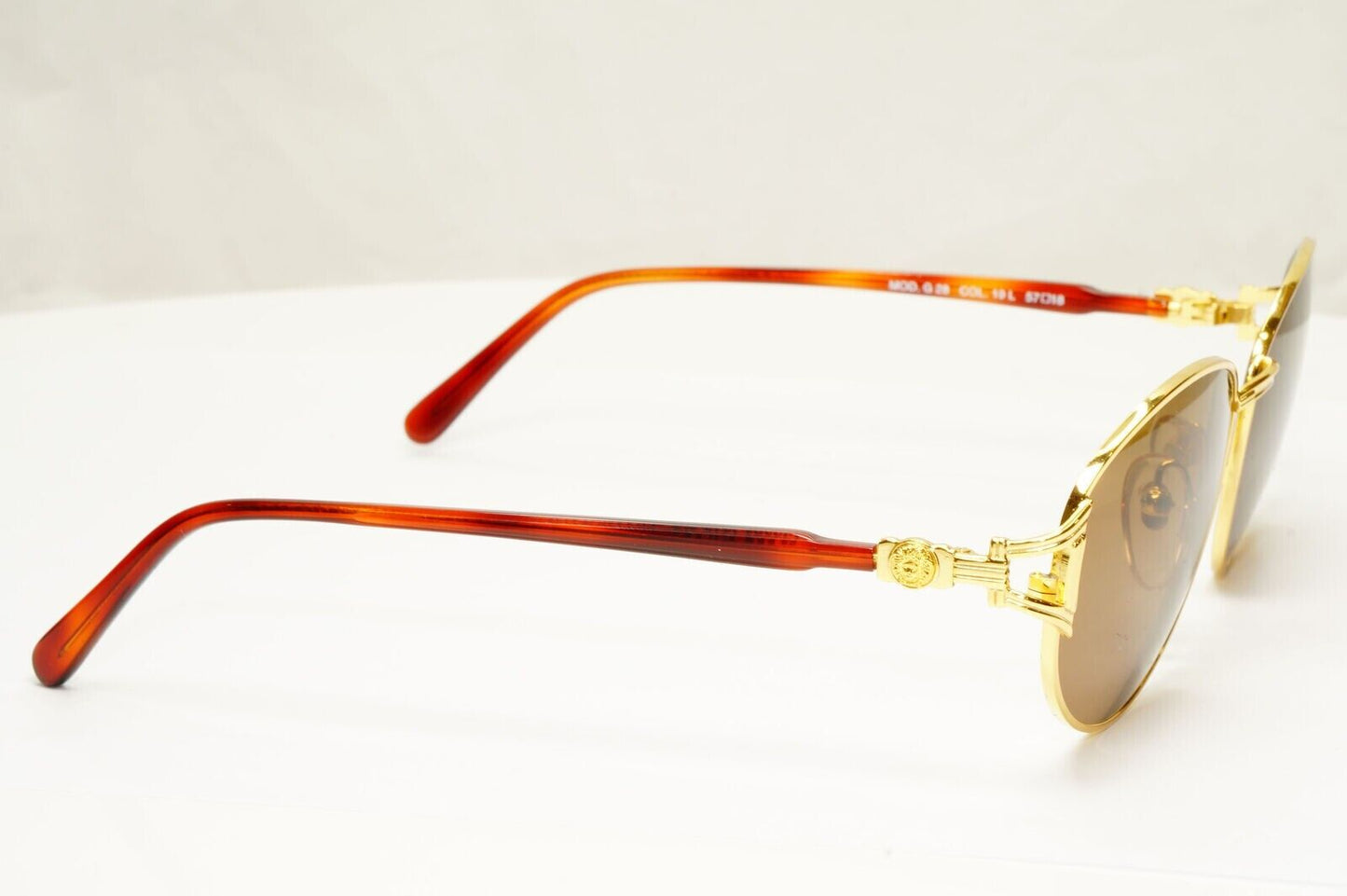Gianni Versace Sunglasses 1995 Vintage Gold Medusa Brown Retro MOD G28 COL 19L