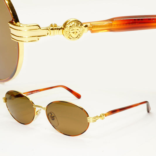 Gianni Versace 1995 Vintage Gold Medusa Unisex Metal Sunglasses MOD G51 COL 14L
