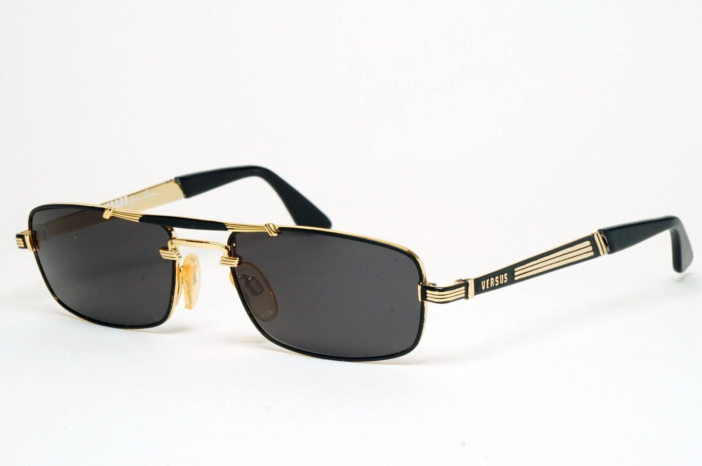 Versus Sunglasses 1996 by Gianni Versace Vintage Rectangle Gold MOD F06 COL 33M
