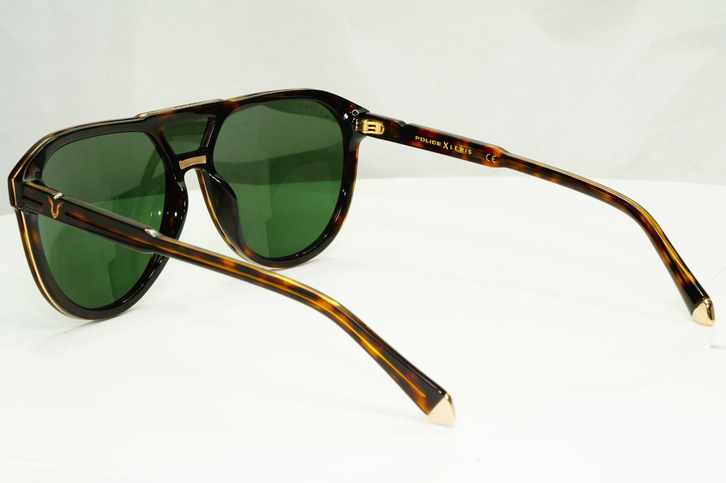 Police Lewis Hamilton F1 Sunglasses Brown Green Tortoise Pilot SPL C50 COL 0722