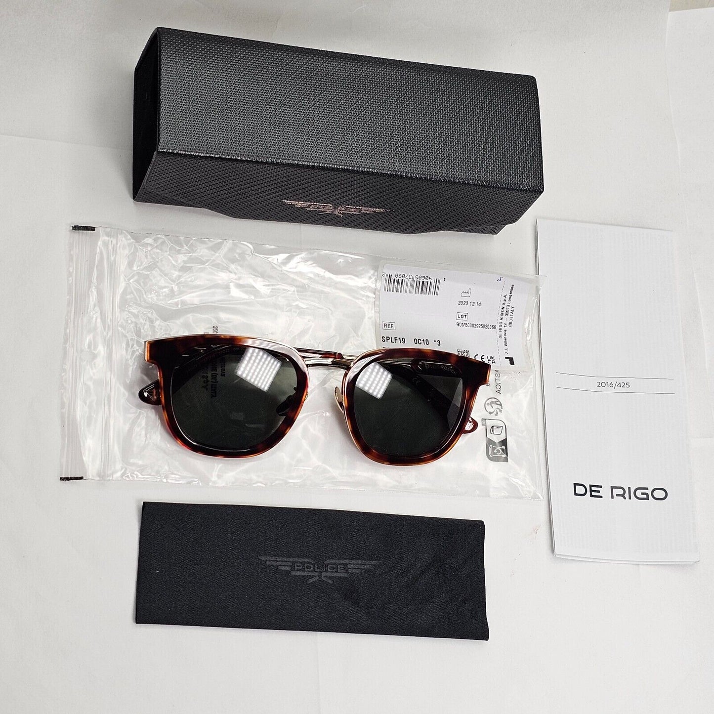 Police Sunglasses Brown Gold Tortoise Green SPL F19 Prince 3 COL 0C10 51mm