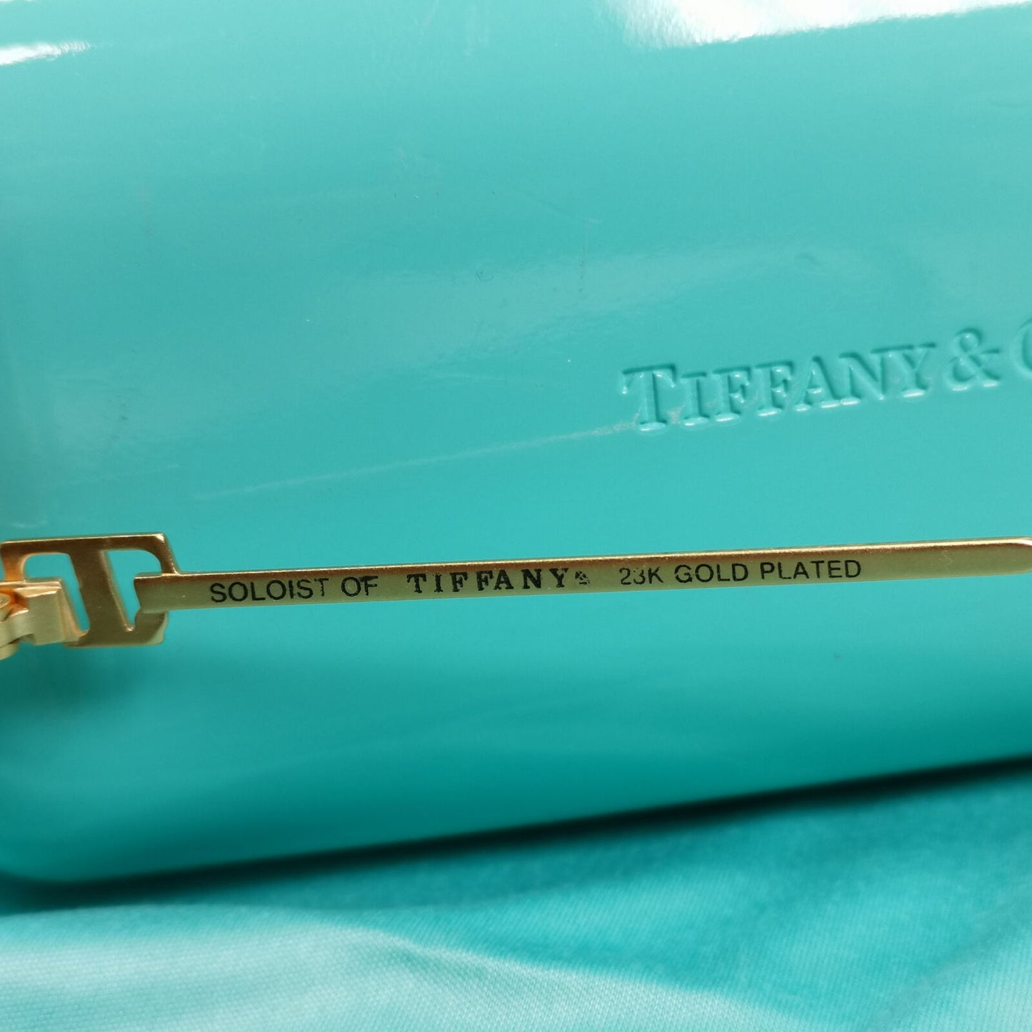 Tiffany 1980s Sunglasses Vintage Gold Plated Chain Soloist T1/03 C4 310323