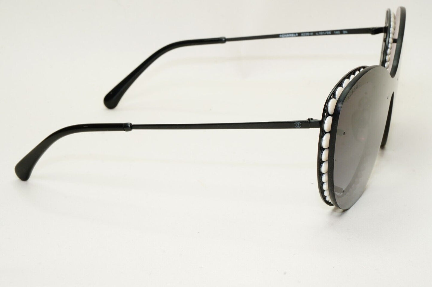 Chanel Sunglasses Pearl Black Grey Gradient Smoke Shield Visor 4236-H c.101/S6