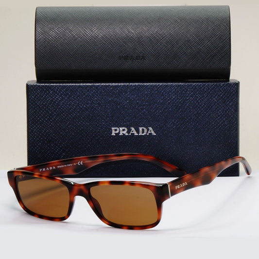 Prada Sunglasses Brown Tortoiseshell Rectangle PR16MV VPR 16M 519-1O1 53mm