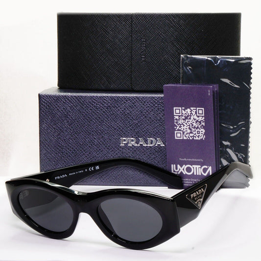 Prada Triangle Sunglasses Black Symbole Square PR20ZS SPR 20Z 1AB-5S0