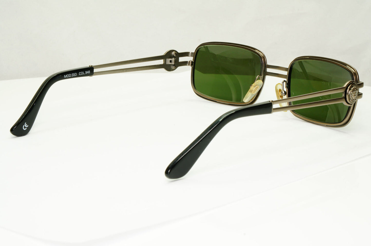 Gianni Versace 1996 Sunglasses Medusa Gunmetal Green MOD S53 COL 948 311022