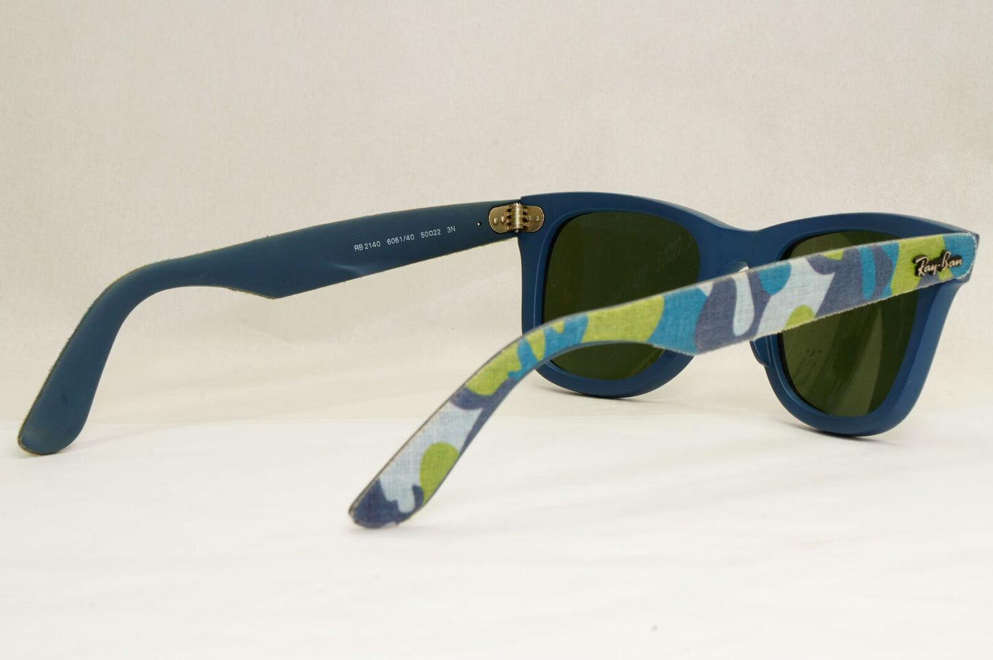 Ray-Ban Sunglasses Wayfarer Camoflauge Blue Silver Grey Mirror RB 2140 6061/40