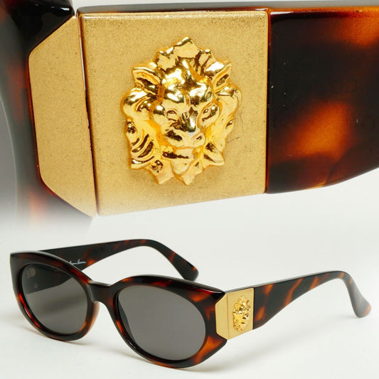Versus Sunglasses 1996 by Gianni Versace Vintage Gold Lion Brown MOD E06 COL 649