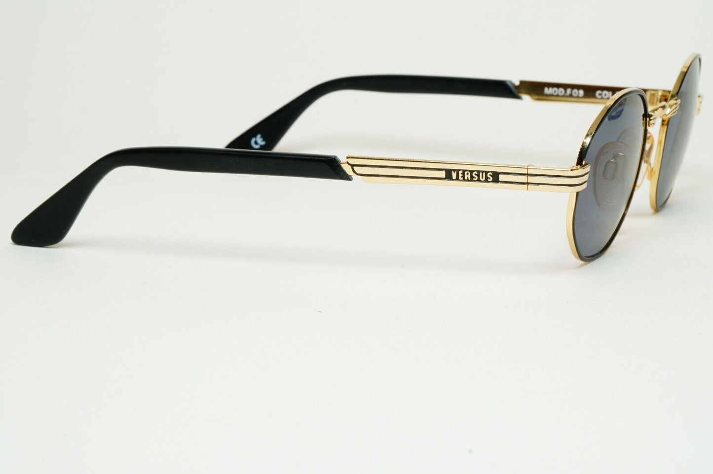 Versus Sunglasses 1996 by Gianni Versace Vintage Gold Hexagon MOD F09 COL 39M