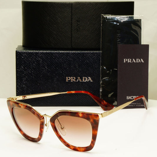 Prada Cinema Brown Sunglasses Gold Marble Gradient Square SPR 53S PR53SS UE0-0A6